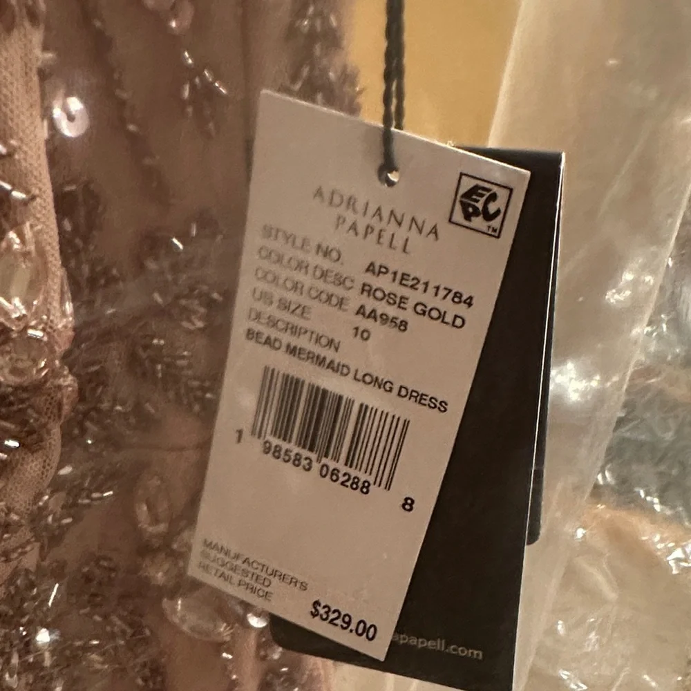 Adrianna Papell Cross Front Halter in Rose Gold NWT 8 - Picture 3 of 5